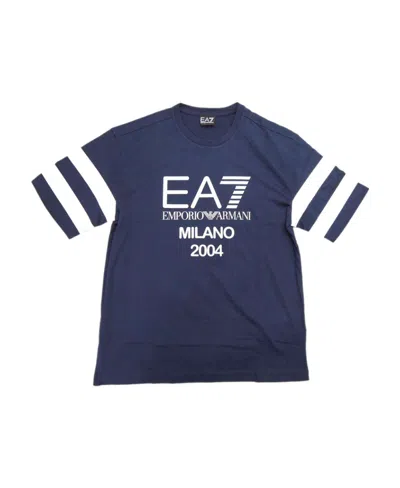 Ea7 Logo Short-sleeved T-shirt In Blue