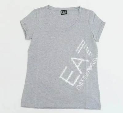 Ea7 Logo Short-sleeved T-shirt In Gray
