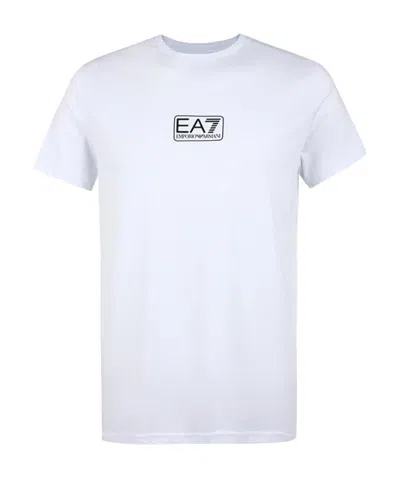 Ea7 Logo Short Sleeved T-shirt In White