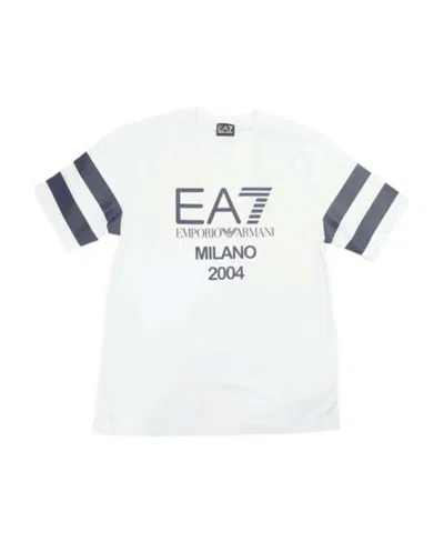 Ea7 Logo Short-sleeved T-shirt In White