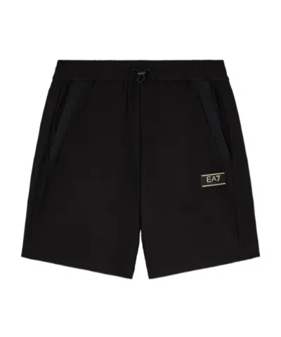 Ea7 Logo Shorts In Black