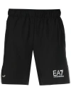 Ea7 Logo-print Track Shorts In Black