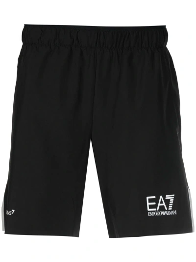 Ea7 Dynamic Athlete 功能性平纹针织短裤 In Black
