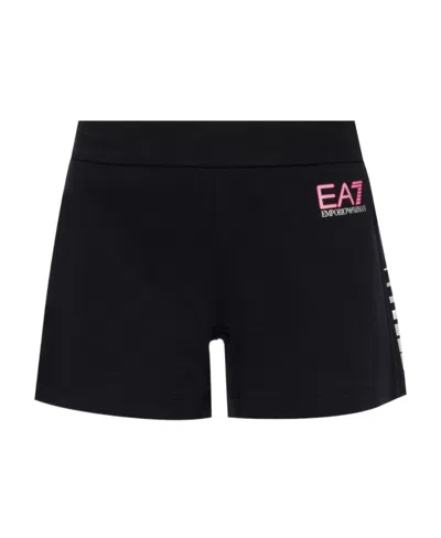 Ea7 Logo Shorts In Black