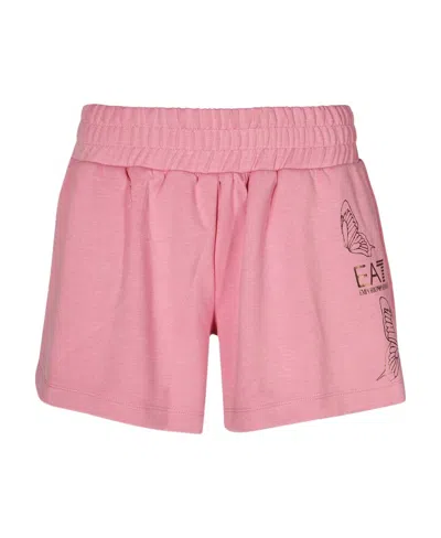 Ea7 Logo Shorts In Pink