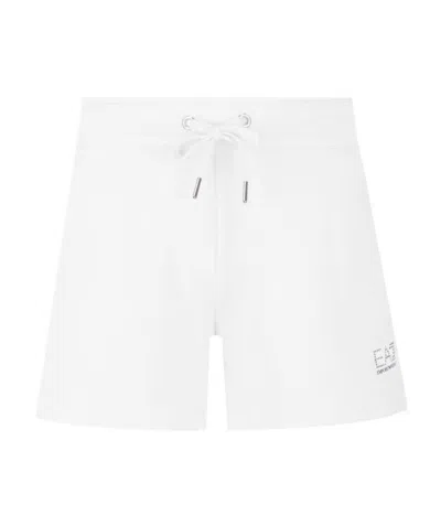 Ea7 Logo Shorts In White
