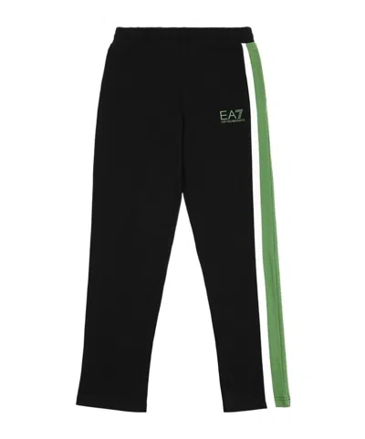 Ea7 Logo Side Striped Sweatpants In Black