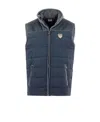 Ea7 Logo Sleeveless Down Jacket In Blue