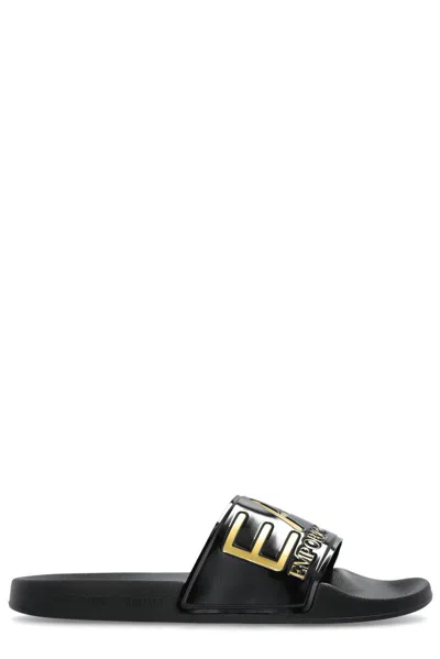 Ea7 Logo Slide Sandals