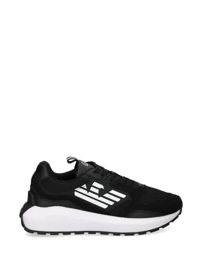 Ea7 Logo Sneakers In Black