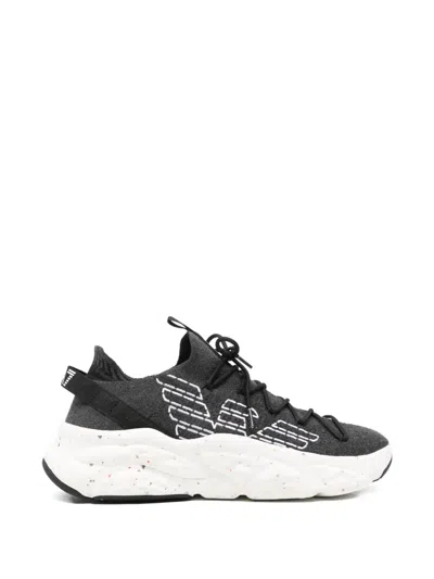 Ea7 Logo Sneakers In Black
