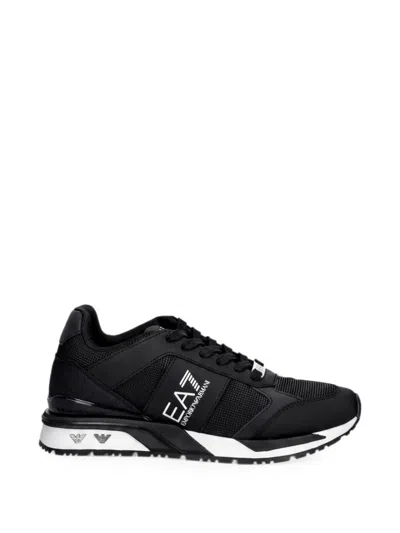 Ea7 Logo Sneakers In Black
