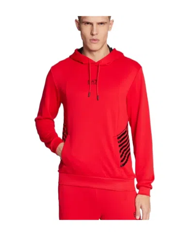 Ea7 Logo Sports Sweater In Red