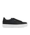 Ea7 Logo Strapped Casual Sneakers In Black