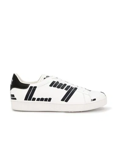 Ea7 Logo Strapped Casual Sneakers In White
