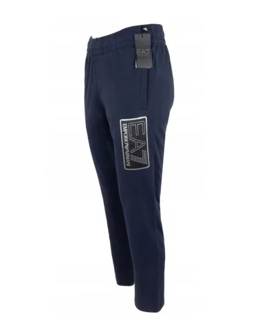 Ea7 Logo Stretch Sweatpants In Black