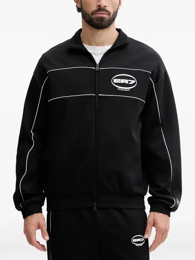 Ea7 Logo Stripe Jacket In Black
