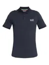 Ea7 Logo Stripe Polo T-shirt In Black