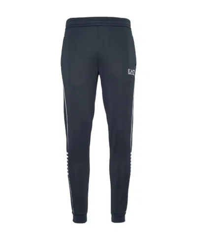Ea7 Logo Striped Sweatpants In Black