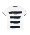 Ea7 Logo Striped T-shirt In White