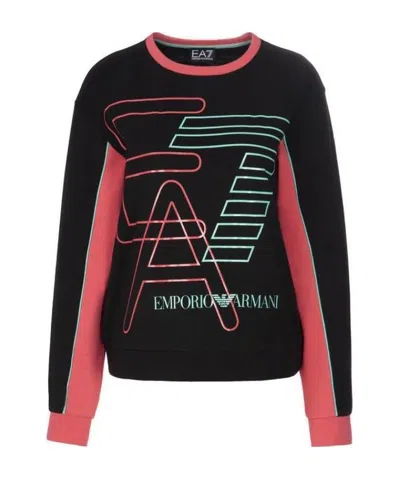 Ea7 Logo Sweater In Black
