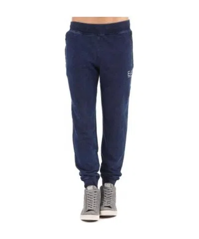 Ea7 Logo Sweatpants In Blue