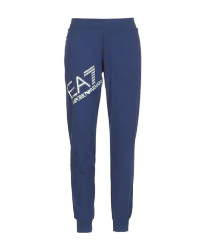 Ea7 Logo Sweatpants In Blue
