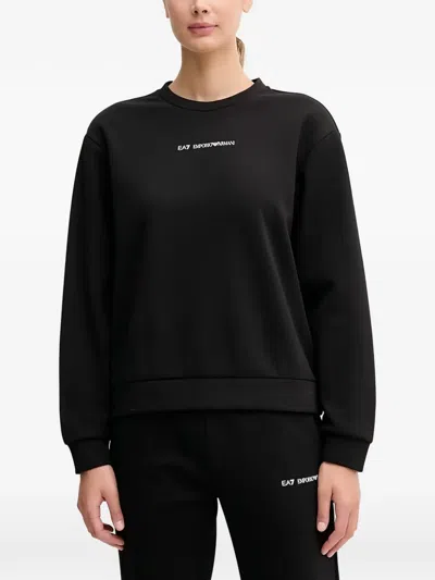 Ea7 Logo Sweatshirt In Black