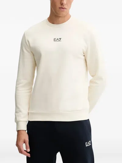 Ea7 Logo Sweatshirt In Neutral