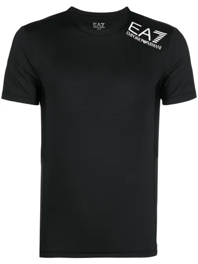 Ea7 Logo-print T-shirt In Black