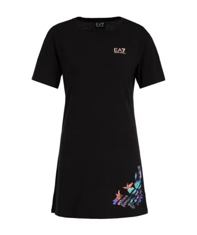 Ea7 Logo T-shirt In Black