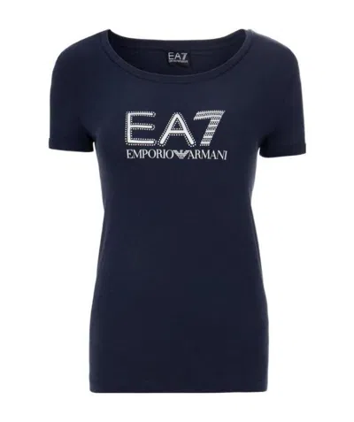 Ea7 Logo T-shirt In Black