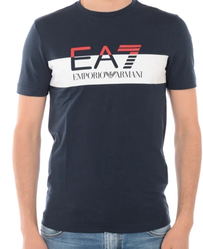 Ea7 Logo T-shirt In Blue