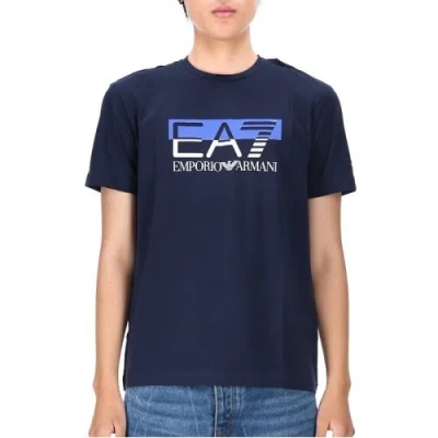 Ea7 Logo T-shirt In Blue