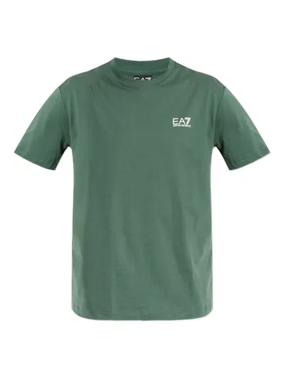 Ea7 Logo T-shirt In Green