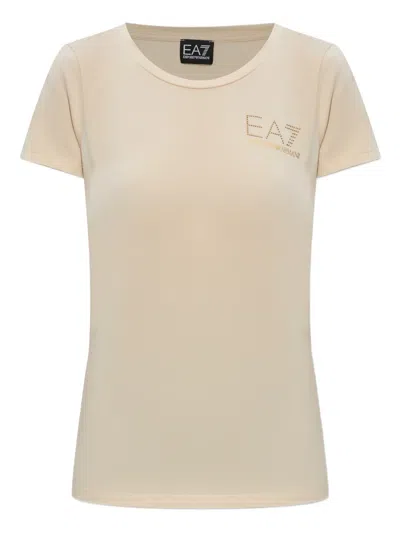 Ea7 Logo T-shirt In Neutral