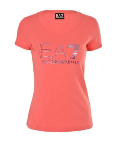 Ea7 Logo T-shirt In Pink