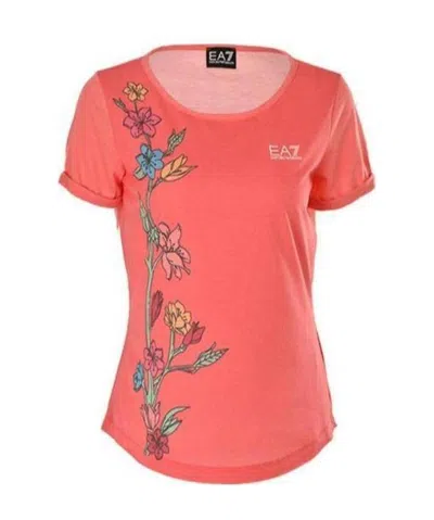Ea7 Logo T-shirt In Pink