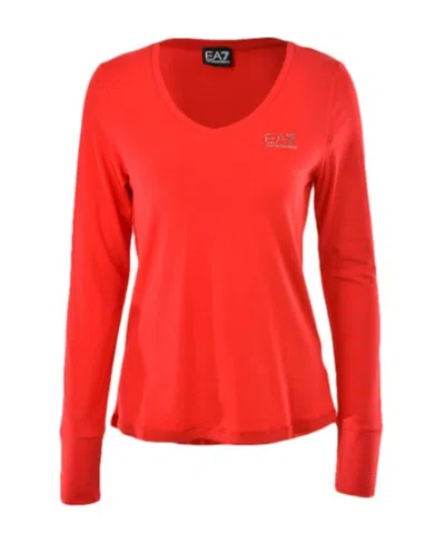 Ea7 Logo T-shirt In Red
