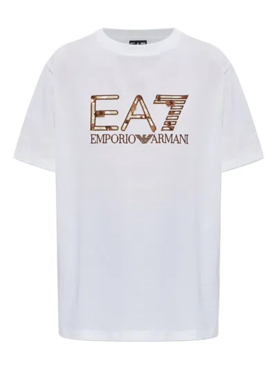 Ea7 Logo T-shirt In White