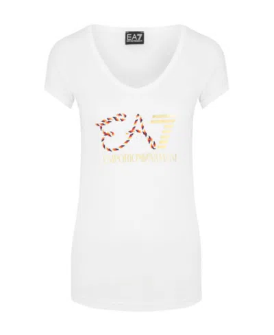 Ea7 Logo T-shirt In White