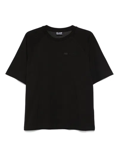 Ea7 Logo T-shirt With Classic Design In Black