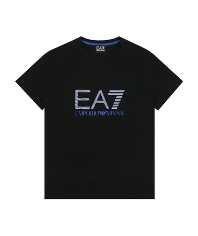 Ea7 Logo T-shirt With Round Neck In Black