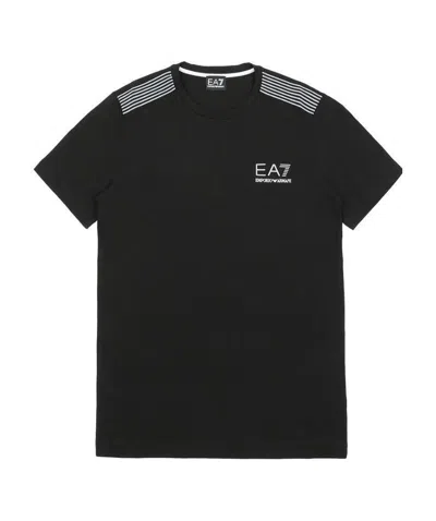 Ea7 Logo T-shirt With Round Neck In Black