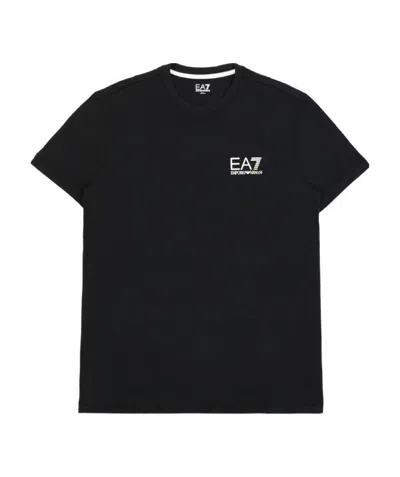 Ea7 Logo T-shirt With Round Neck In Black