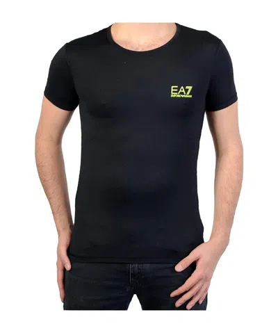Ea7 Logo T-shirt With Round Neck In Black