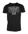 Ea7 Logo T-shirt With Round Neck In Black