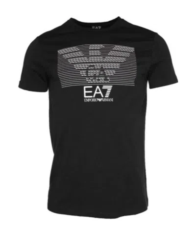 Ea7 Logo T-shirt With Round Neck In Black