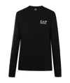 Ea7 Logo T-shirt With Round Neck In Black