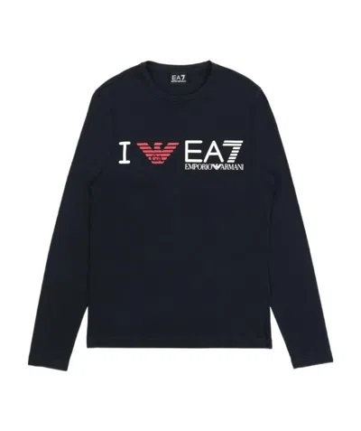 EA7 LOGO T-SHIRT WITH ROUND NECK